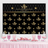 Toile de fond joyeux anniversaire vip bienvenue noir et doré